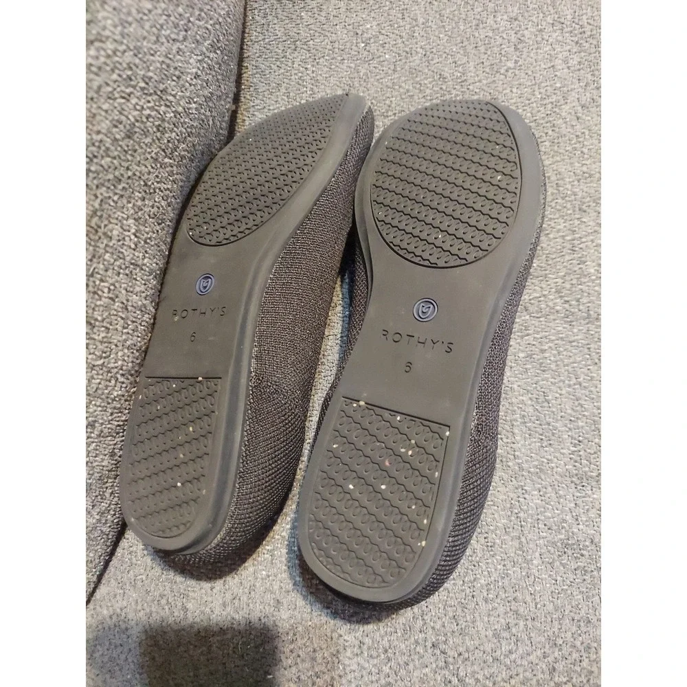 Rothy's The‎ Point Black Slip On Flat Shoes Women's Size US 6 Y2k Boho Grunge